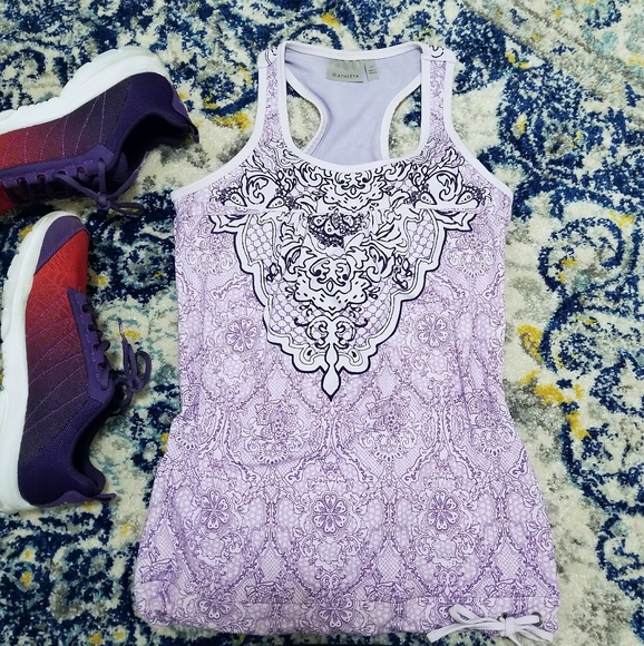 Athleta Tops - Athleta Racerback Tinker Top Cinch Hem Purple XS